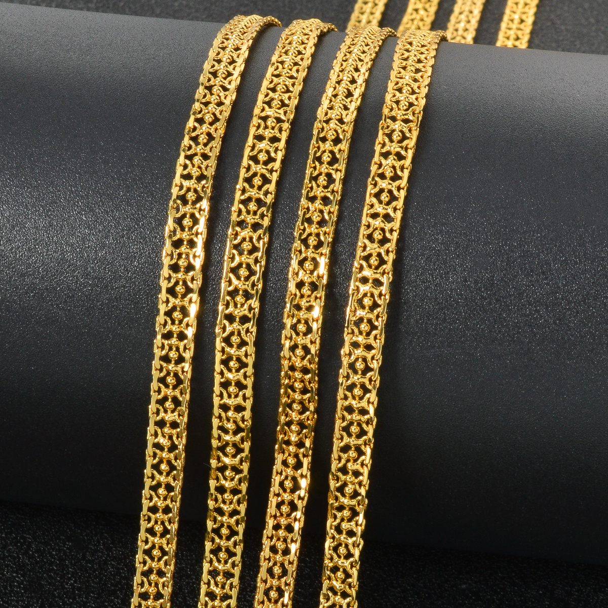 Unisex Unique Beaded Necklace with Cross-Link Splicing